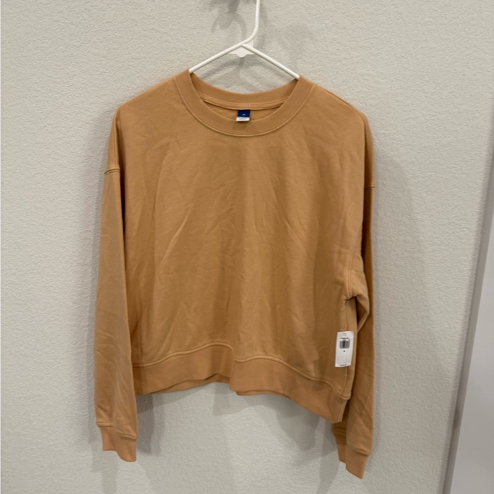Old Navy Tan Crewneck Sweater Soft Cotton Classic